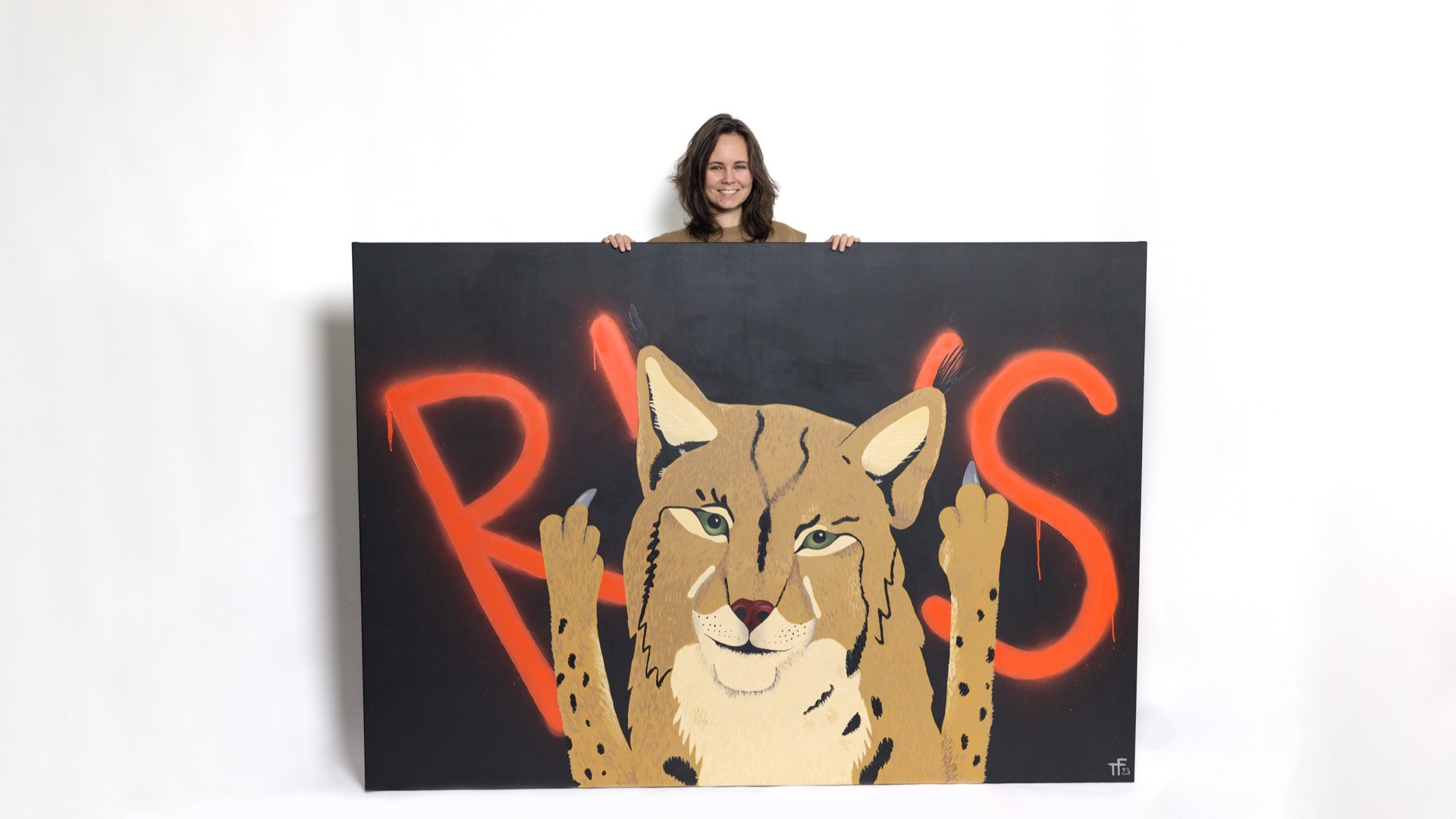 Zakázka RYS, akryl a sprej na plátně, 200x140 cm