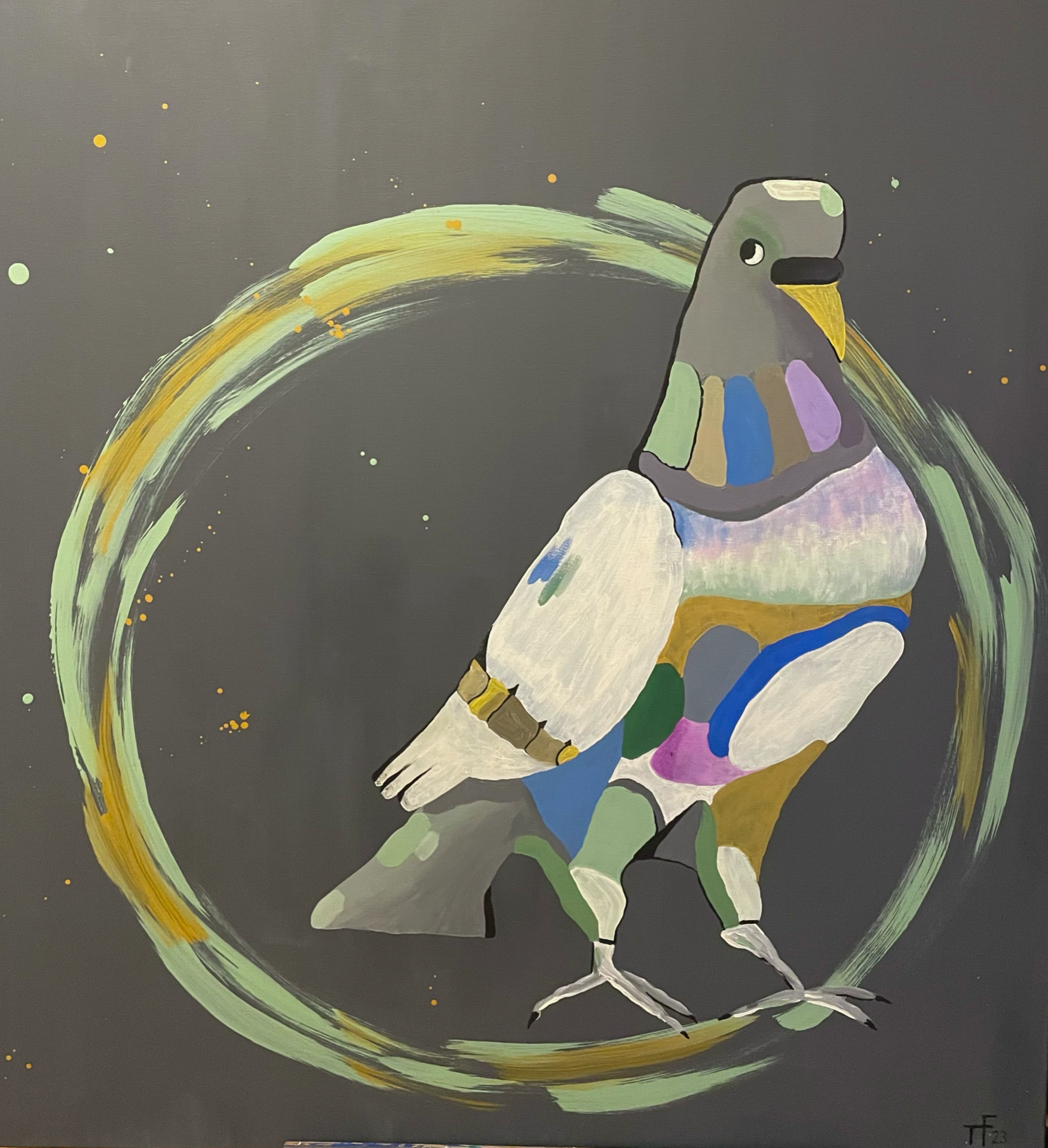 Zakázka Holub, akryl na plátně, 100x100 cm